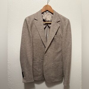 Reiss Brown Checkered Blazer